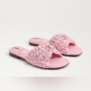Sam Edelman Bridget Slide Sandal Pink Rose Ribbon Size 8.5